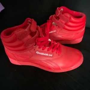 Reebok red sneakers,worn only a few times